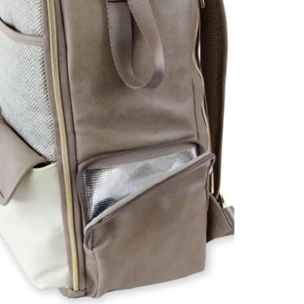 Itzy Ritzy Boss Diaper Bag Backpack - Vanilla Latte